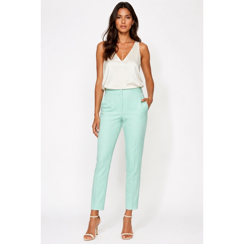 Zara Womens Mint Green Tailored Ankle Trousers Pants Size 4 NWT